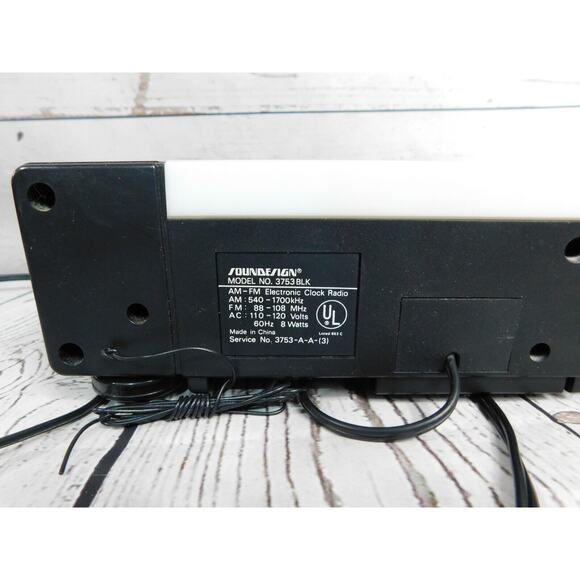 SoundDesign 3753 BLK AM-FM Dual Alarm Clock Radio Vintage Rare Tested/Working - Picture 5 of 5